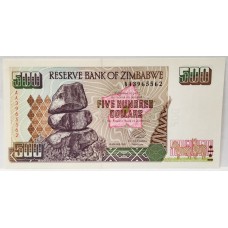 ZIMBABWE 2001 . FIVE HUNDRED 500 DOLLARS BANKNOTE
